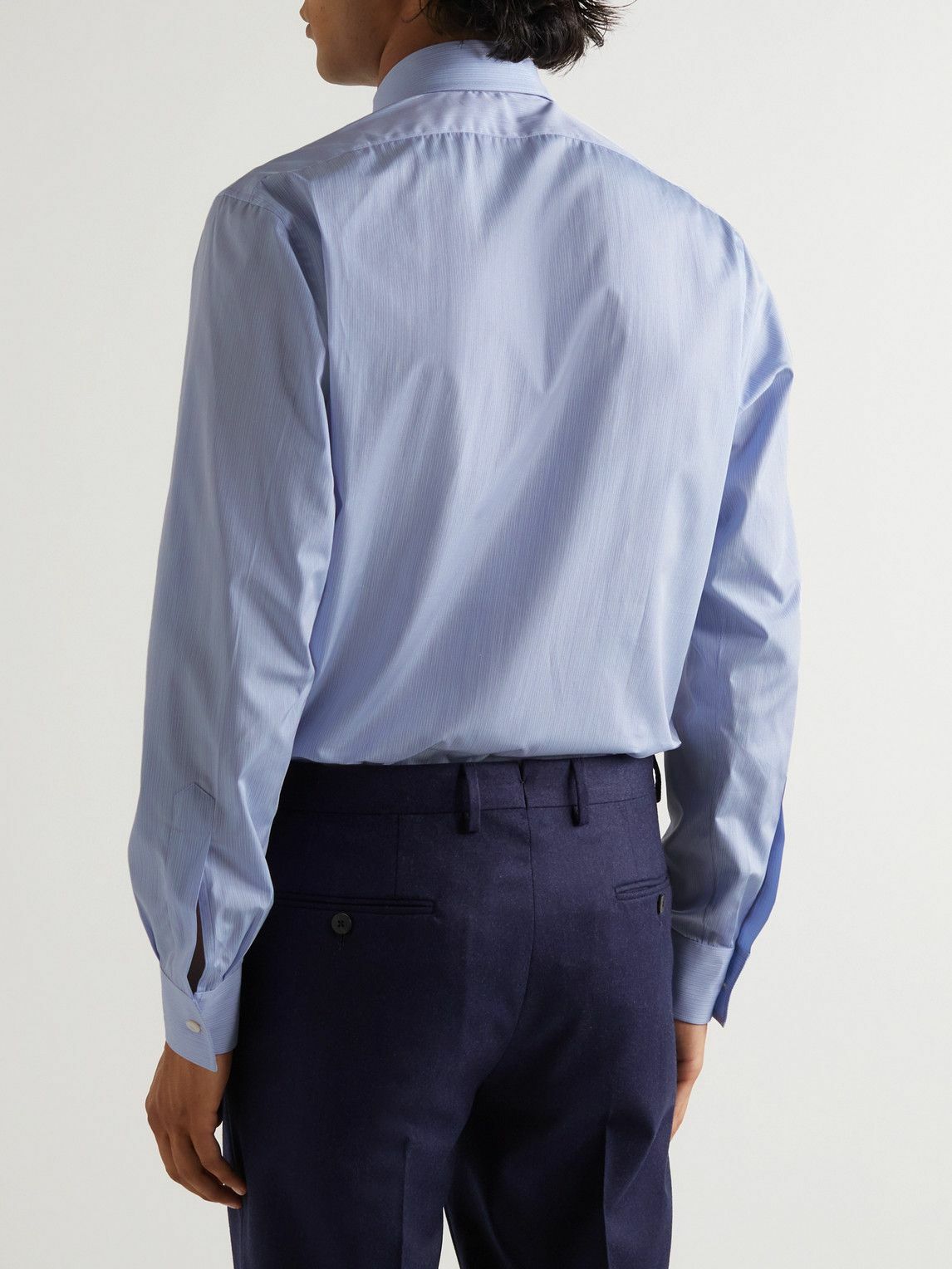 Charvet - Striped Cotton-Poplin Shirt - Blue Charvet