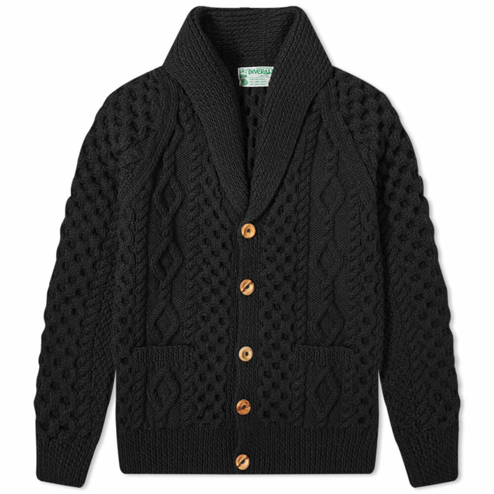 Inverallan Men's 6A Shawl Cardigan in Black Inverallan