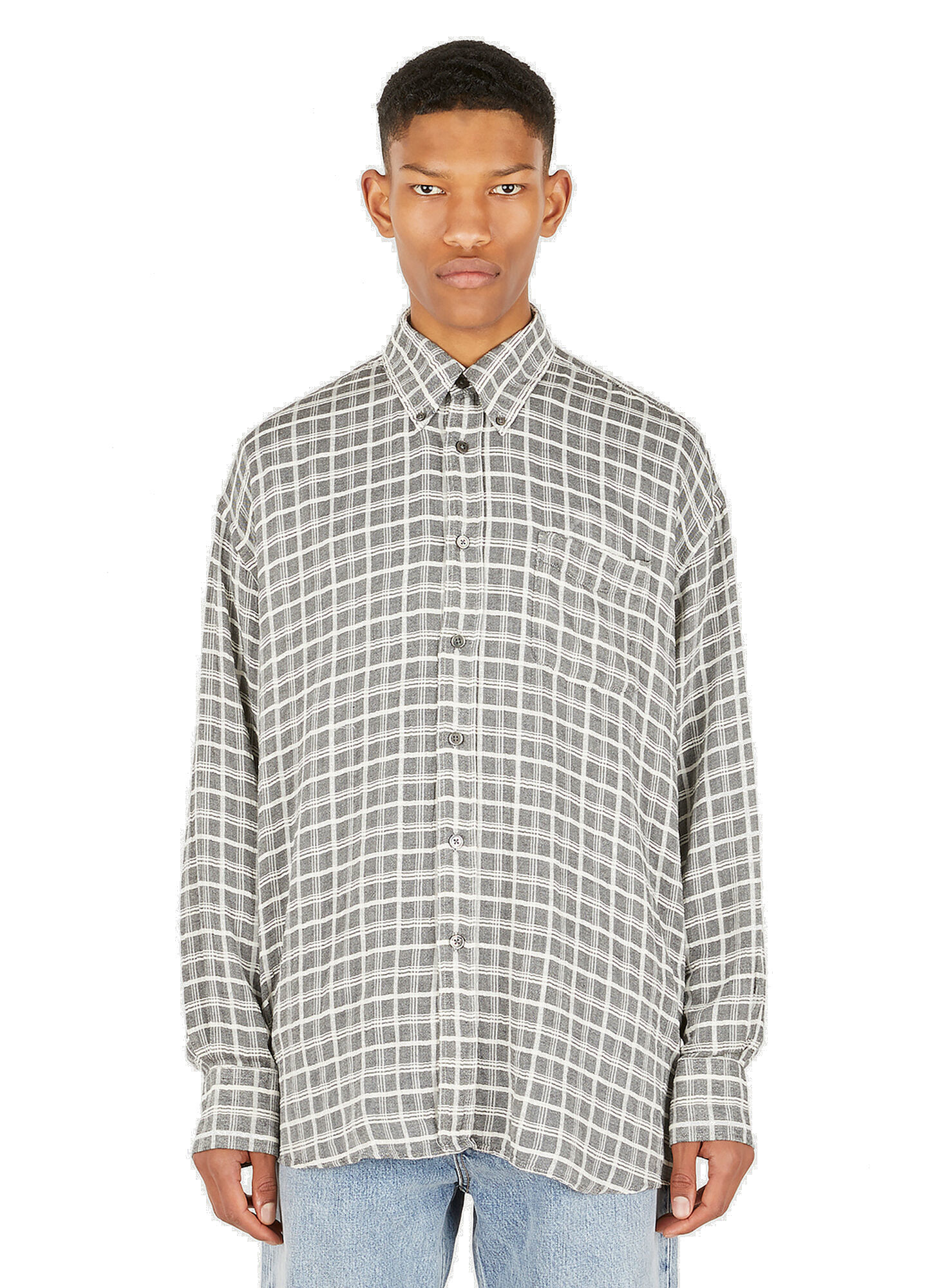 Borrowed Check Shirt in Grey Our Legacy