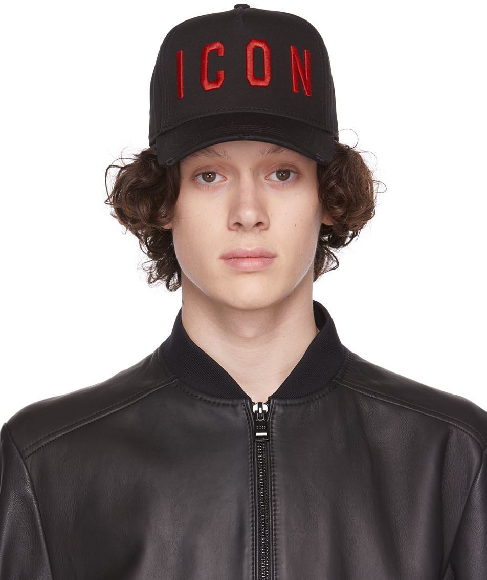 Dsquared2 Black Canadian Flag Cap Dsquared2