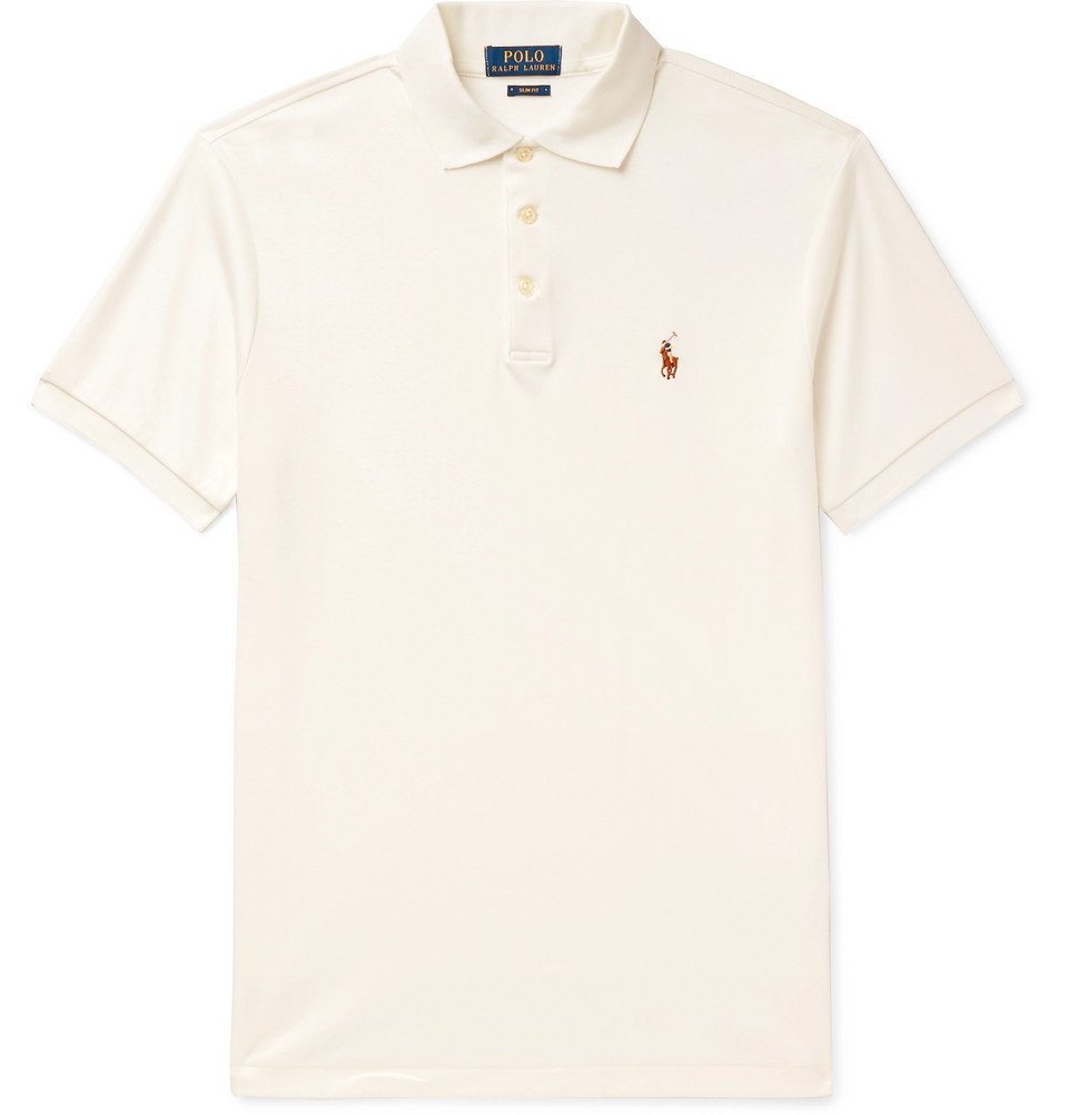 Polo Ralph Mercerised Cotton-Piqué Shirt - Cream Polo Ralph Lauren