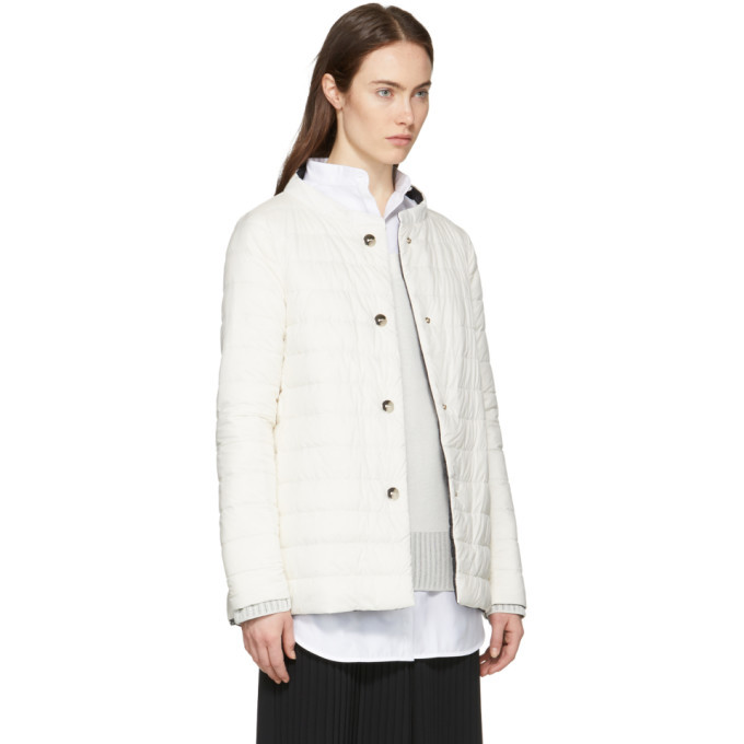 Herno Reversible Down White and Black A-Line Jacket Herno