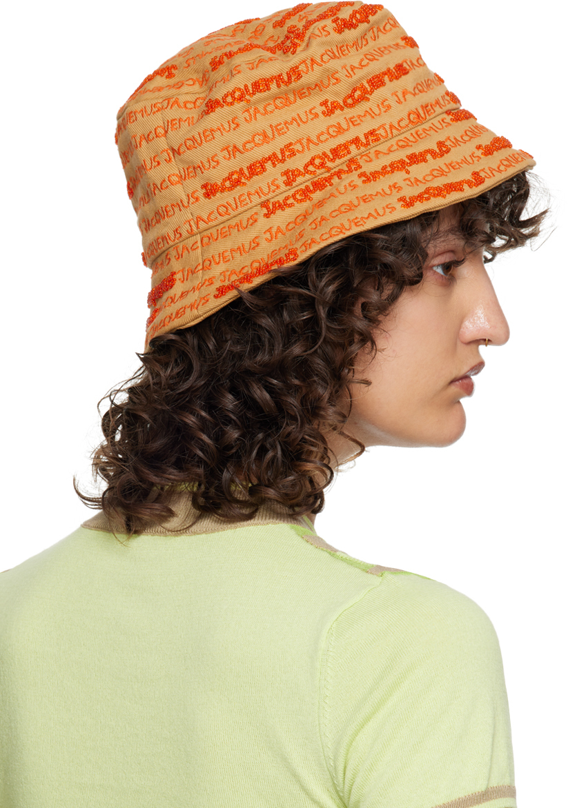 Jacquemus Beige Le Raphia 'Le Bob Bordado' Bucket Hat Jacquemus