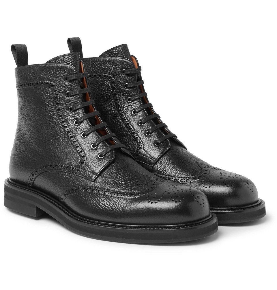 Jacques Full-Grain Leather Brogue Boots 