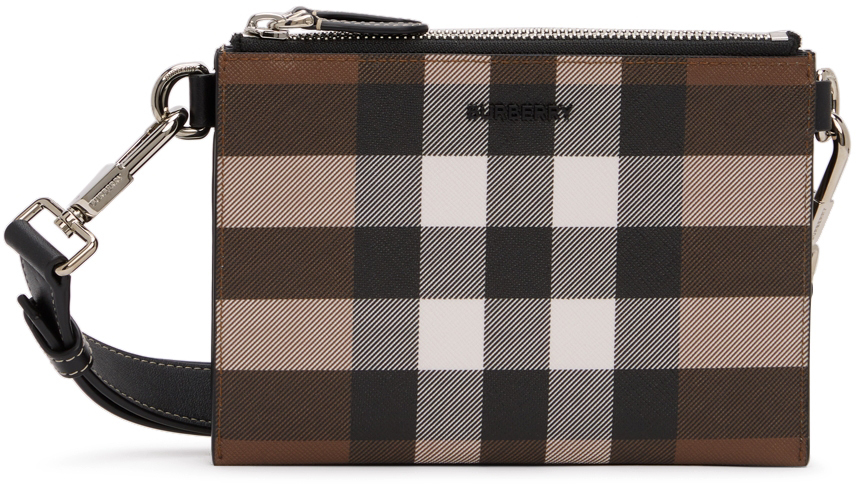 Burberry Brown E-Canvas Check Link Bag