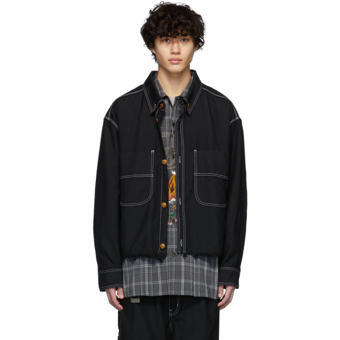 black denim cut off jacket