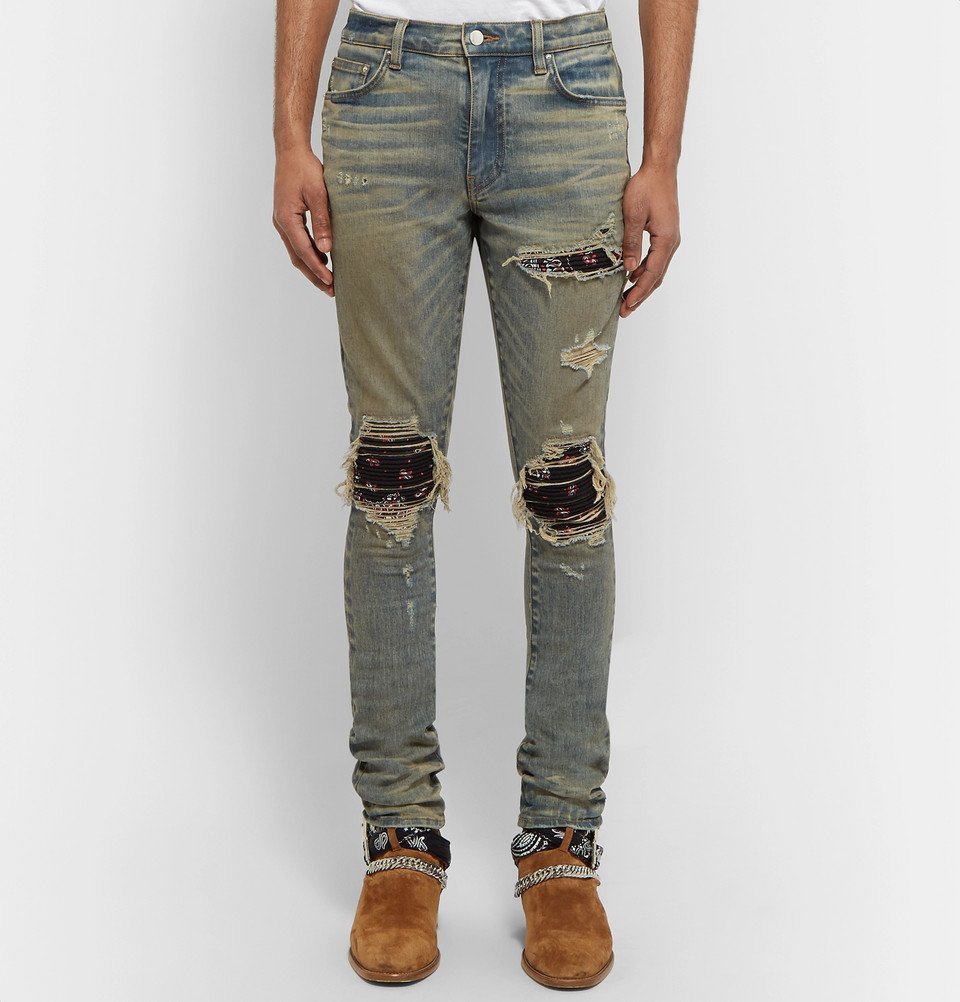 AMIRI - MX1 Skinny-Fit Rib-Panelled 