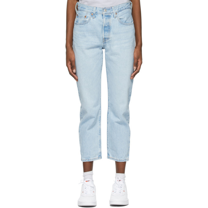 levi's blue 501 original cropped jeans