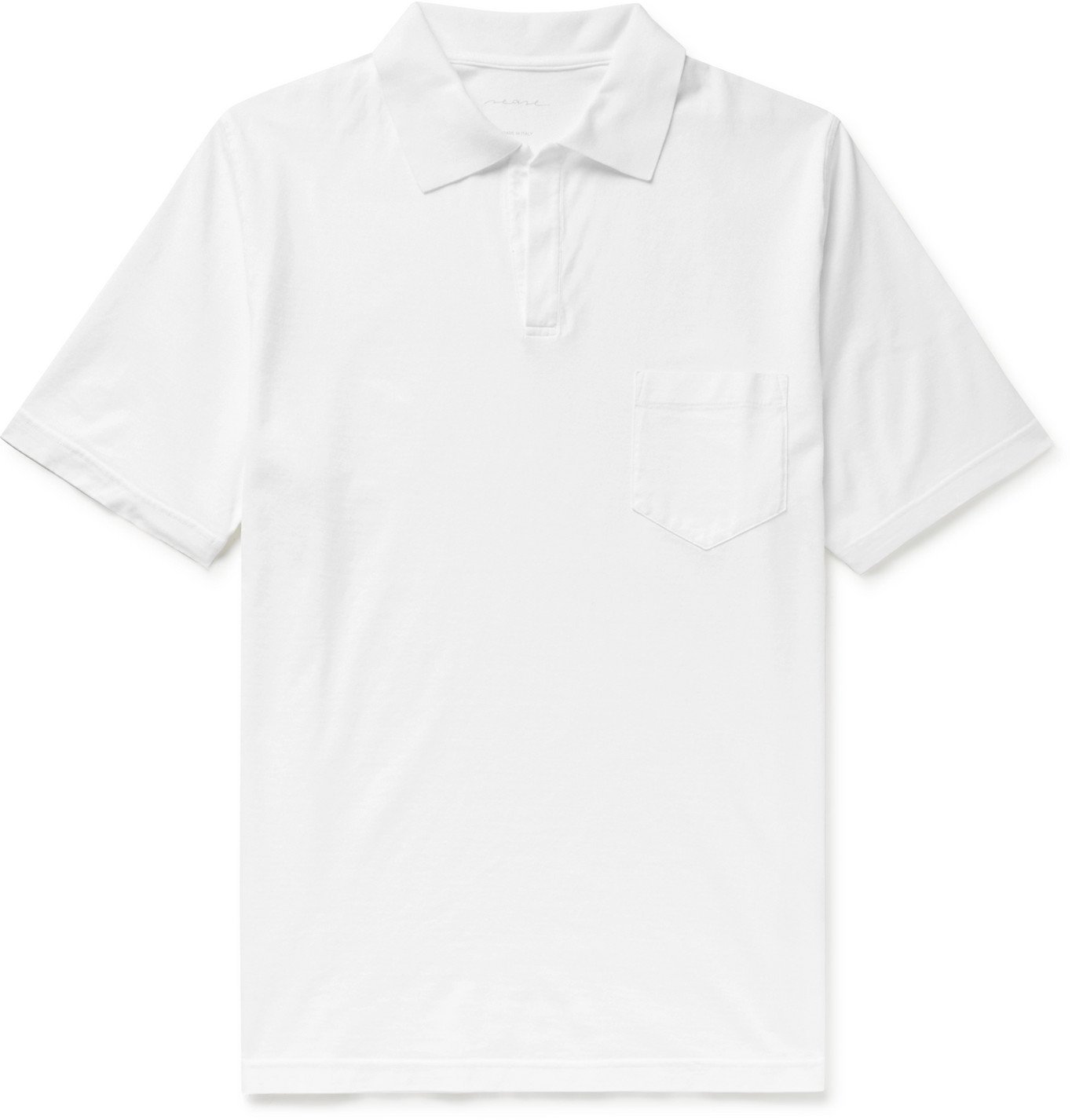 Sease StretchCotton Jersey Polo Shirt White Sease