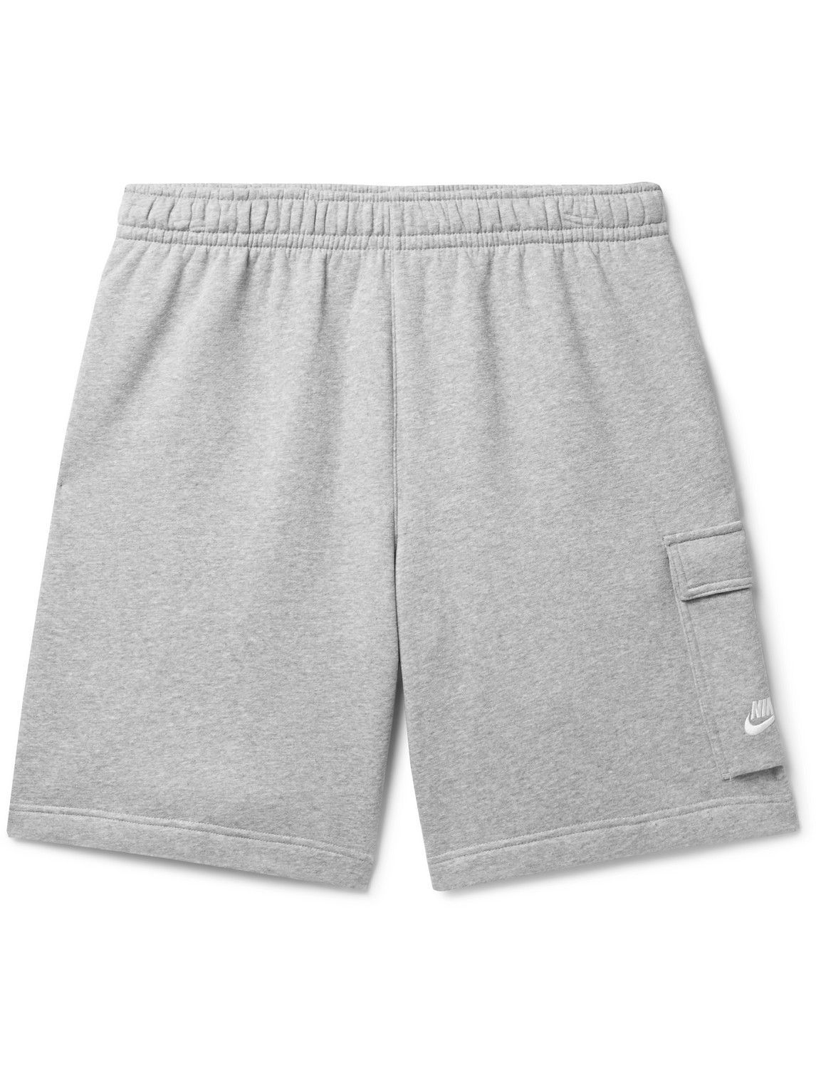 Nike - Sportswear Club Wide-Leg Cotton-Blend Jersey Cargo Shorts - Gray ...