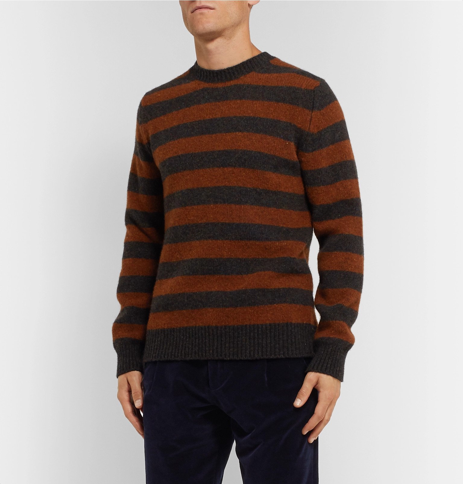 Connolly - Goodwood Striped Mélange Shetland Wool and Cashmere-Blend ...