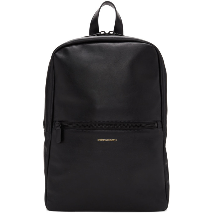 Common Projects Black Leather Simple Backpack Common Projects