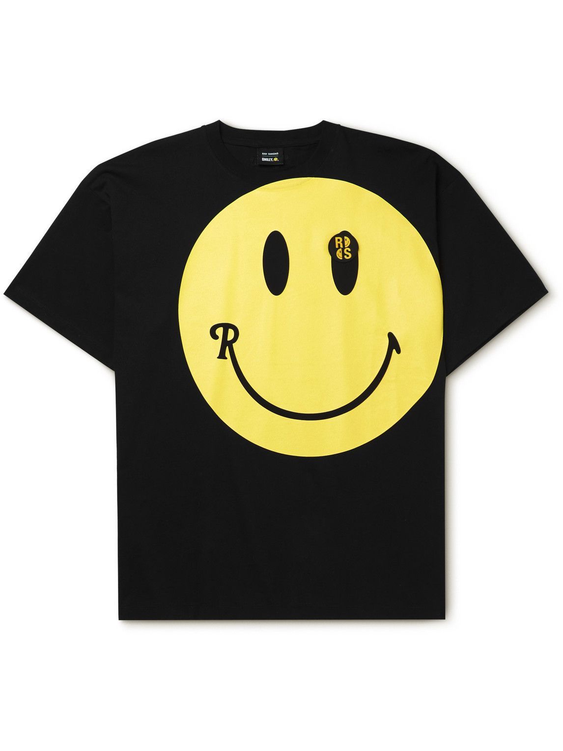 Raf Simons - Smiley Logo-Appliquéd Printed Cotton-Jersey T-Shirt ...