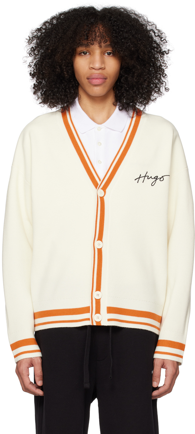 Hugo OffWhite Oversized Cardigan Hugo Boss
