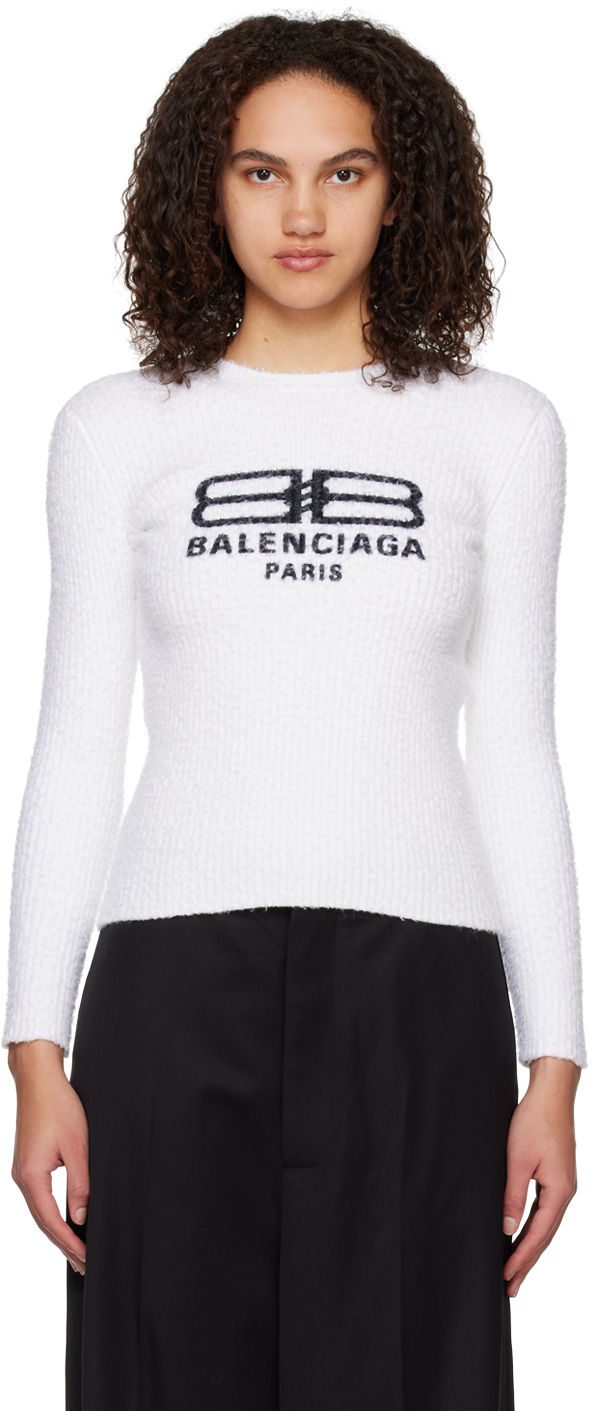 Balenciaga White Print Sweater Balenciaga