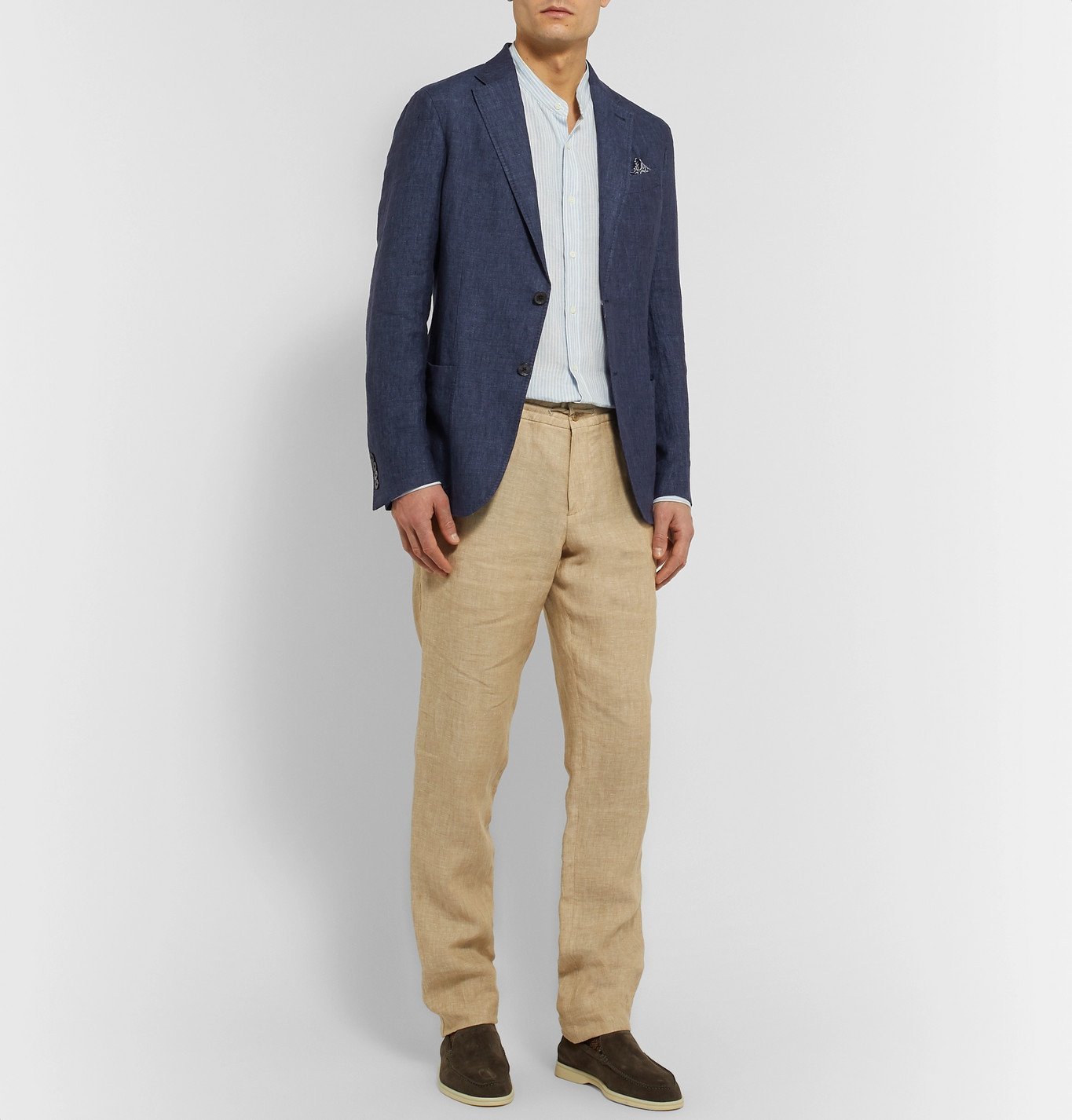 Ermenegildo Zegna - Unstructured Linen Suit Jacket - Blue Ermenegildo Zegna