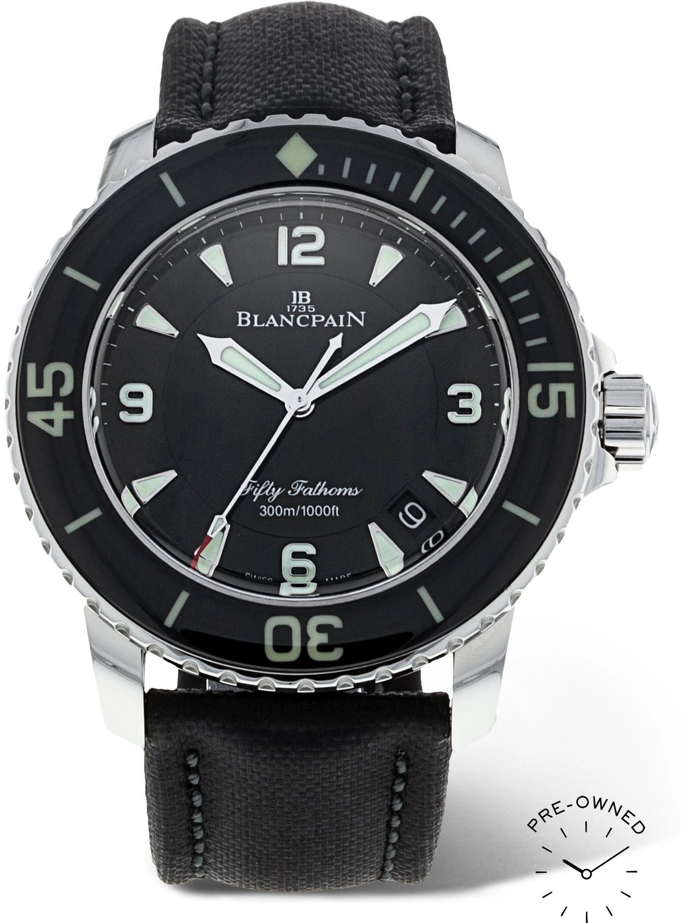 BLANCPAIN - Pre-Owned 2009 Fifty Fathoms Automatic 45mm Stainless Steel ...