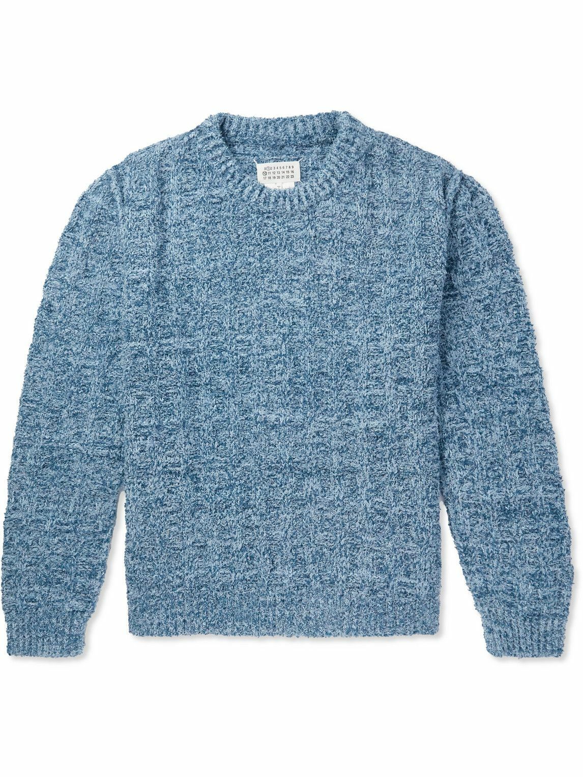 Maison Margiela - Cotton-Blend Bouclé Sweater - Blue Maison Margiela
