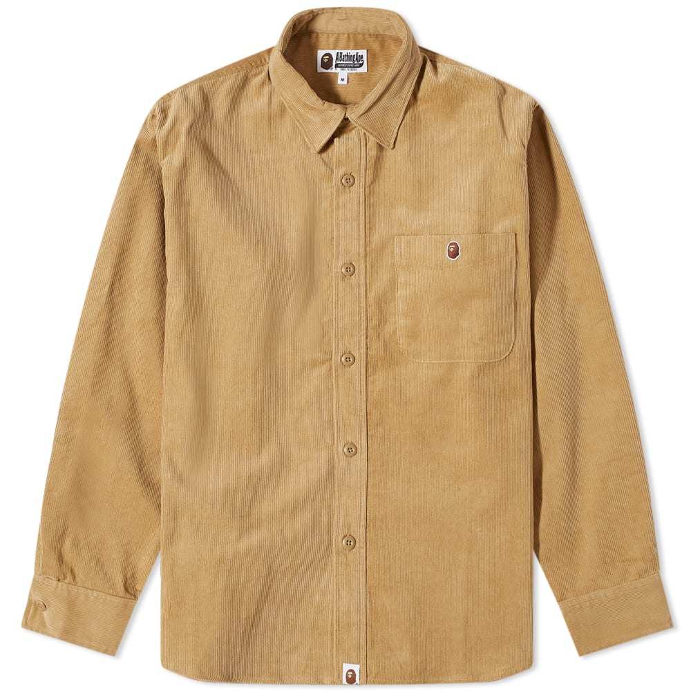A Bathing Ape Ape Head One Point Corduroy Relaxed Fit Shirt