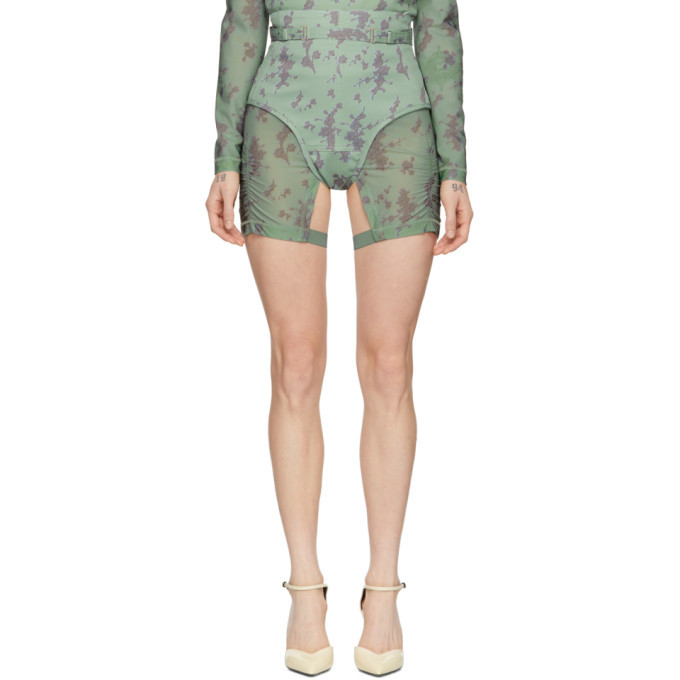Charlotte Knowles Green Harness Corset Shorts Charlotte Knowles