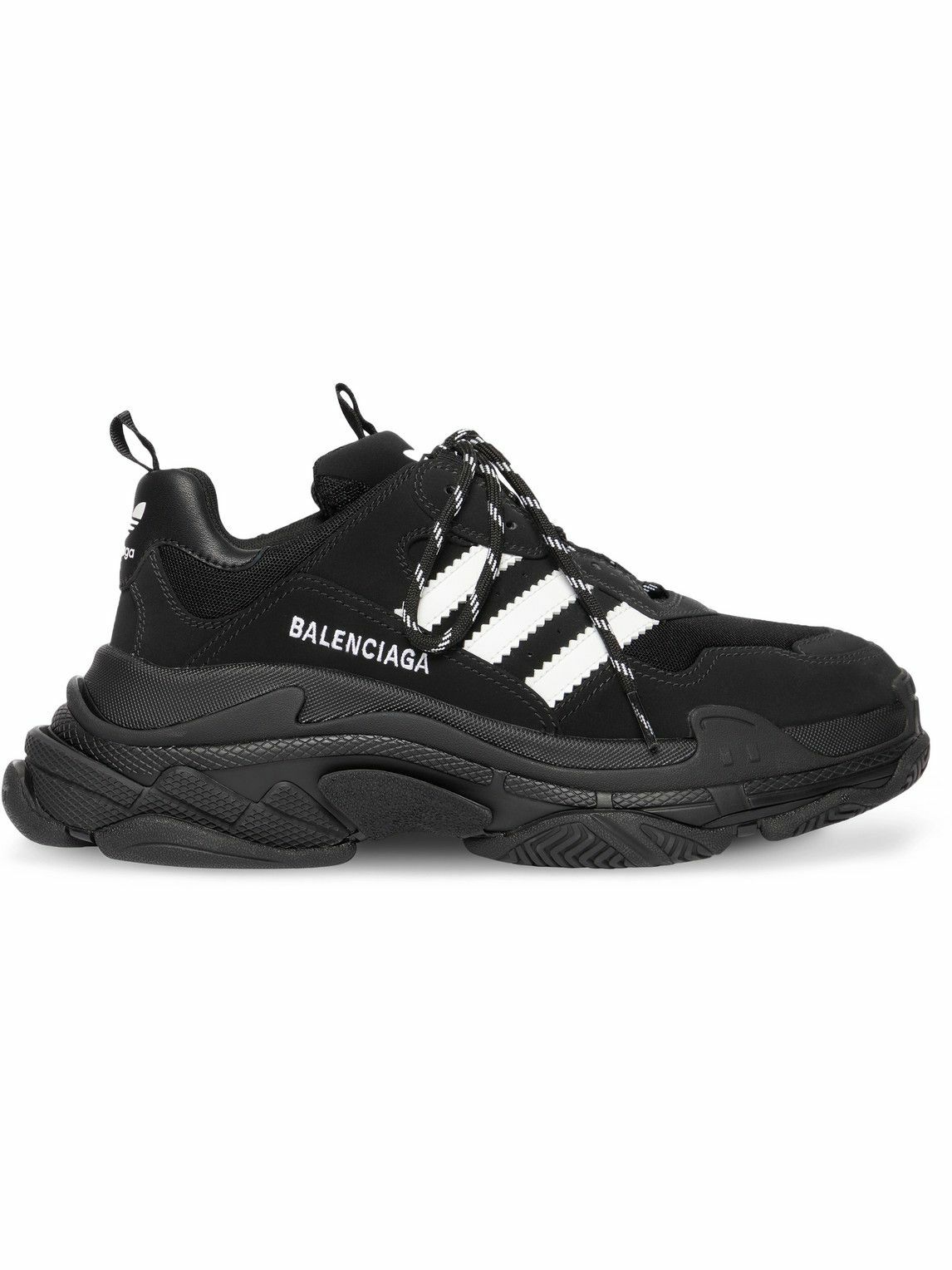 Balenciaga adidas Triple S LeatherTrimmed Nubuck and Mesh Sneakers
