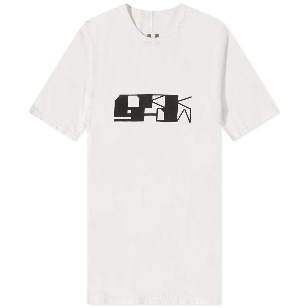 Rick Owens Men's DRKSHDW Large Logo Level T-Shirt in Milk/Black