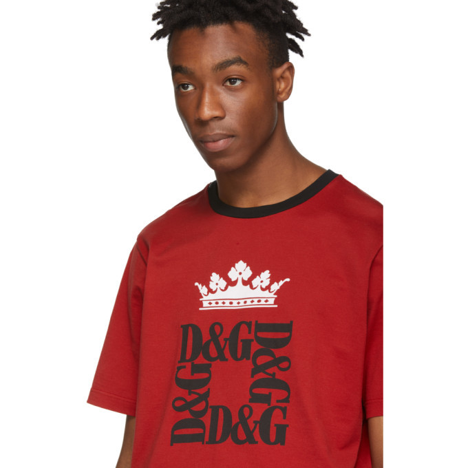 Dolce and Gabbana Red Crown Logo T 