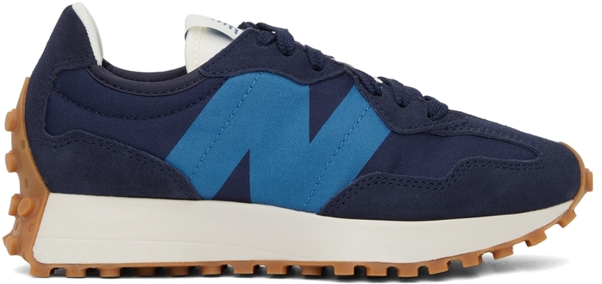 Photo: New Balance Navy & Blue 327 V1 Low Sneakers