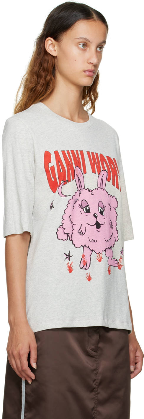 ganni bunny t shirt purple