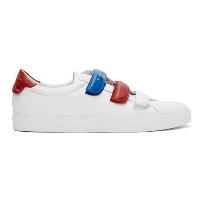 red velcro sneakers