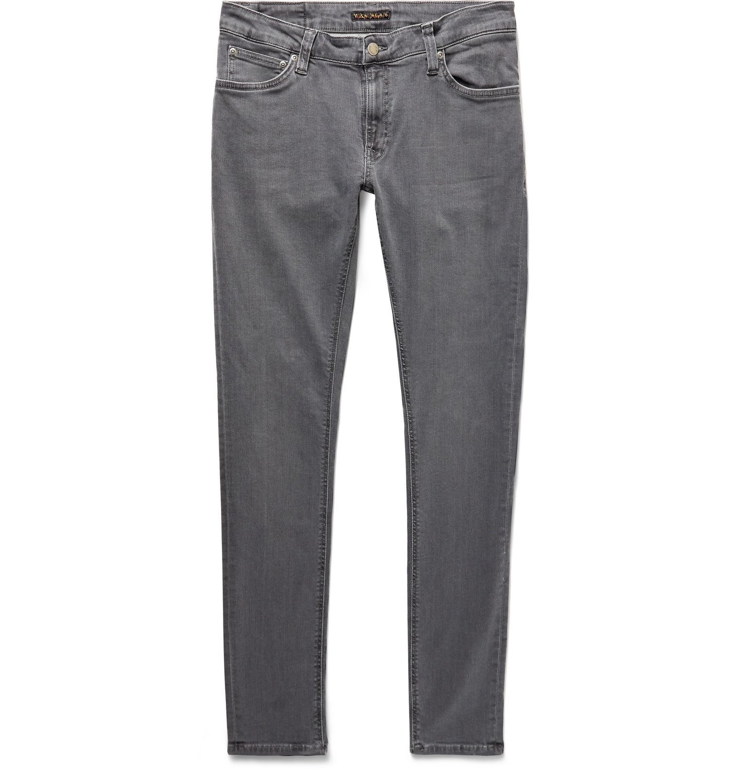 Nudie Jeans - Skinny Lin Organic Stretch-Denim Jeans - Gray Nudie Jeans Co