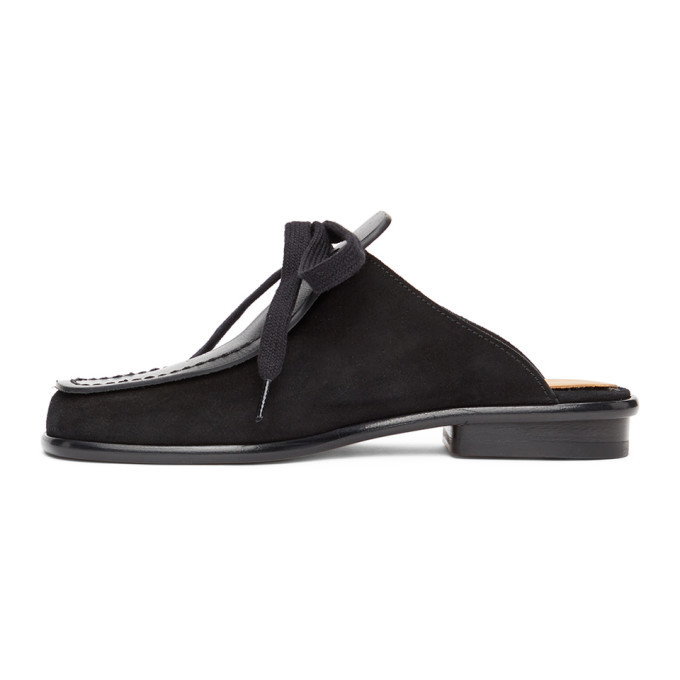 Loewe Black Lace-Up Mules Loewe