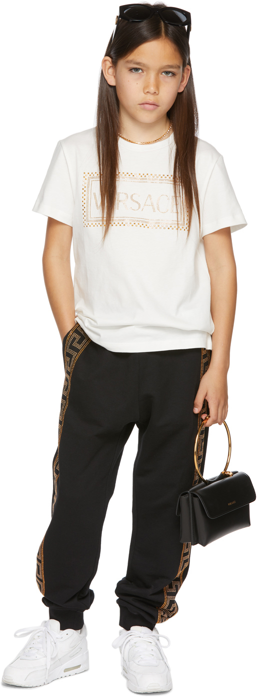 Versace Kids White Rhinestone TShirt Versace