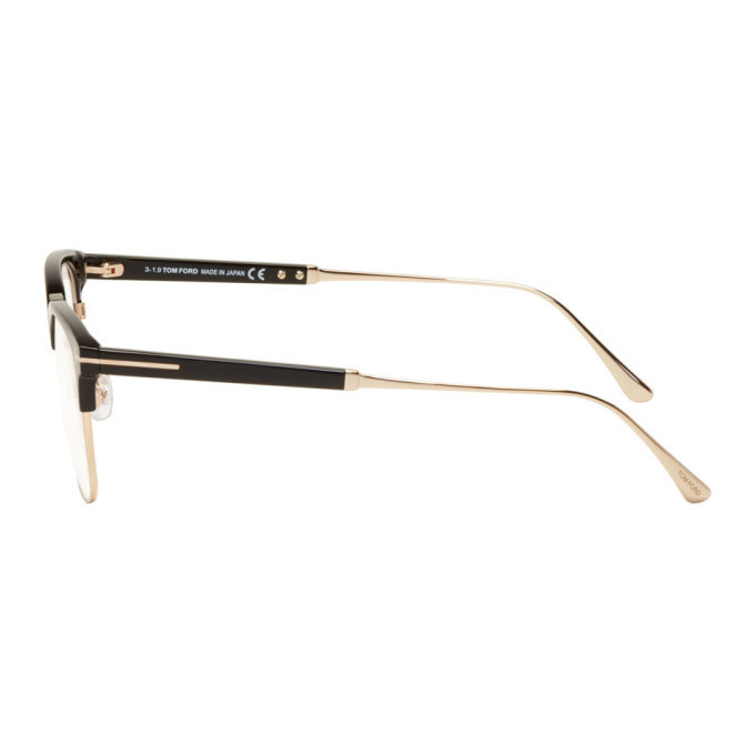 Tom Ford Black Blue Block Shiny Browline Glasses TOM FORD