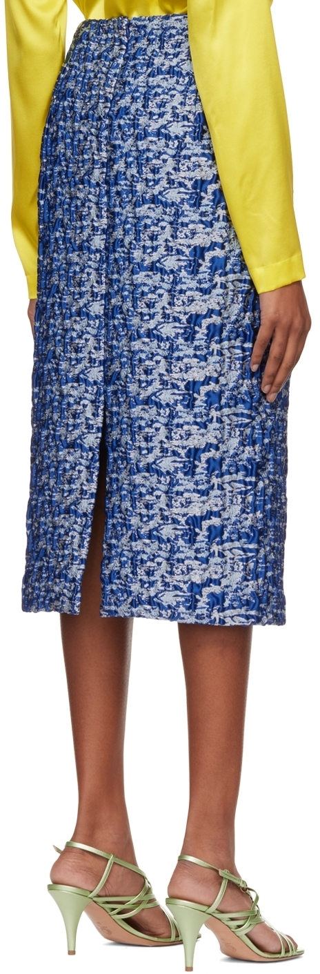 Dries Van Noten Blue Salby Midi Skirt Dries Van Noten