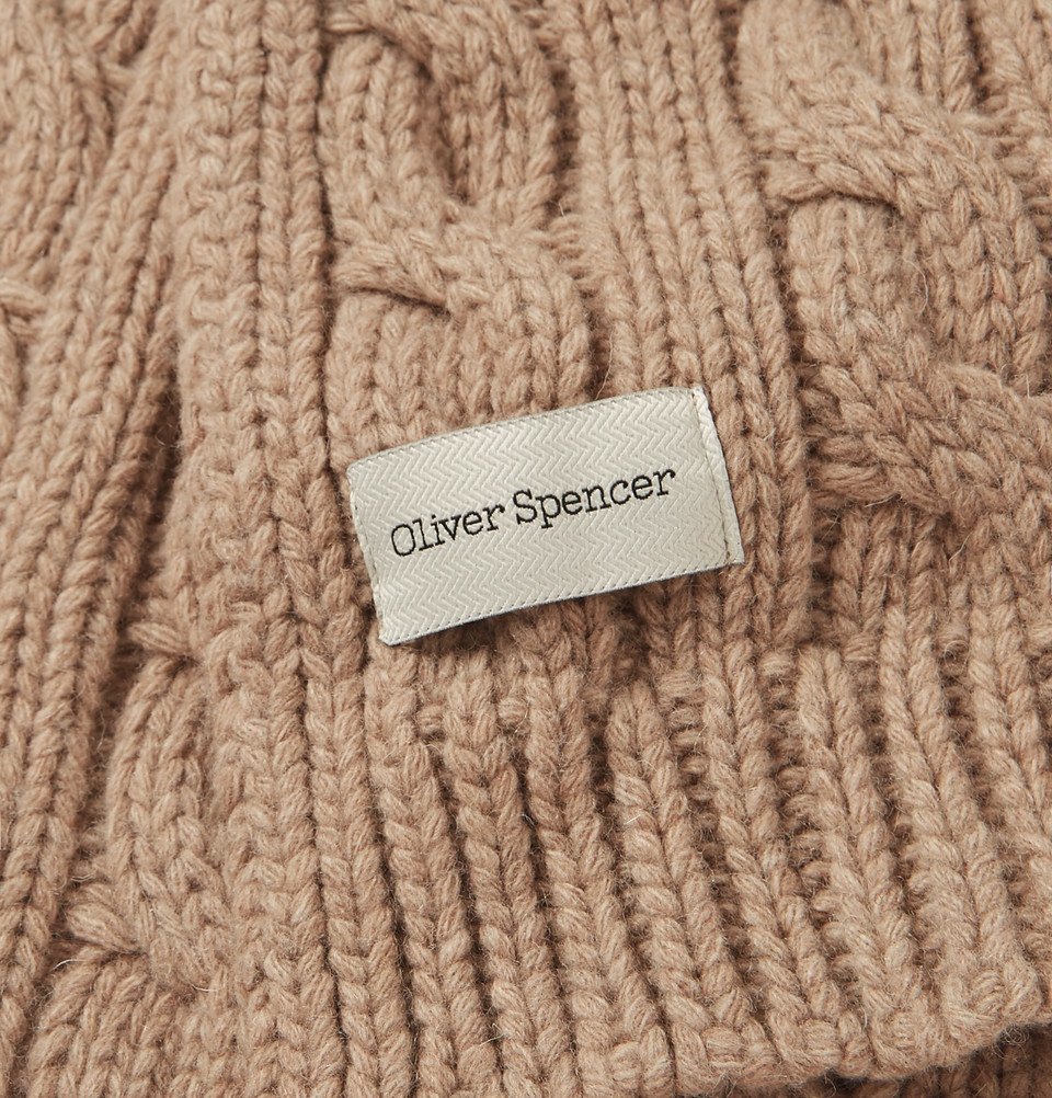 Oliver Spencer - Arbury Cable-Knit Wool-Blend Scarf - Men - Beige