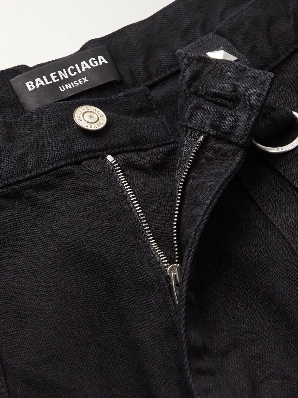 Balenciaga - Raver Wide-Leg Convertible Studded Jeans - Black Balenciaga