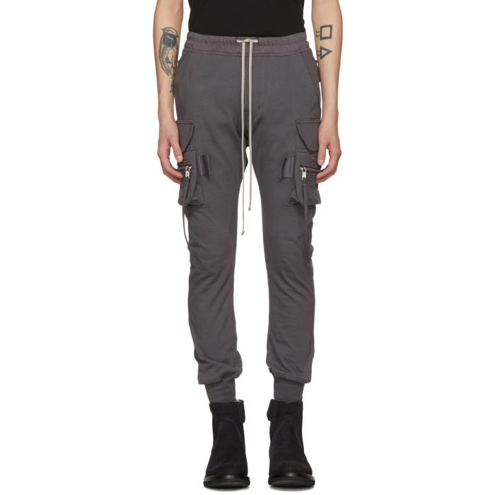 Rick Owens Grey Cotton Jog Cargo Pants Rick Owens