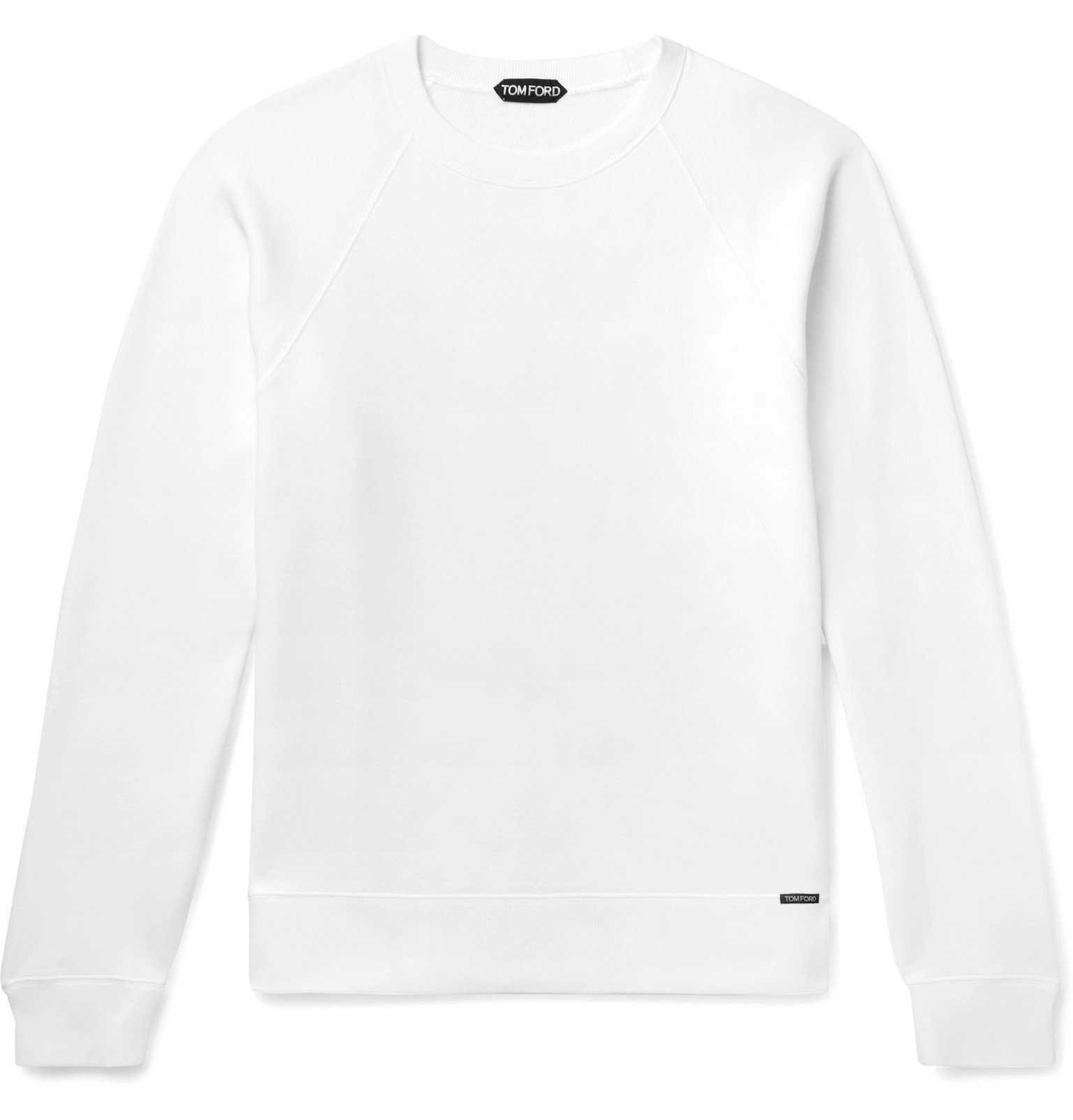 TOM FORD - Garment-Dyed Fleece-Back Cotton-Jersey Sweatshirt - White TOM  FORD