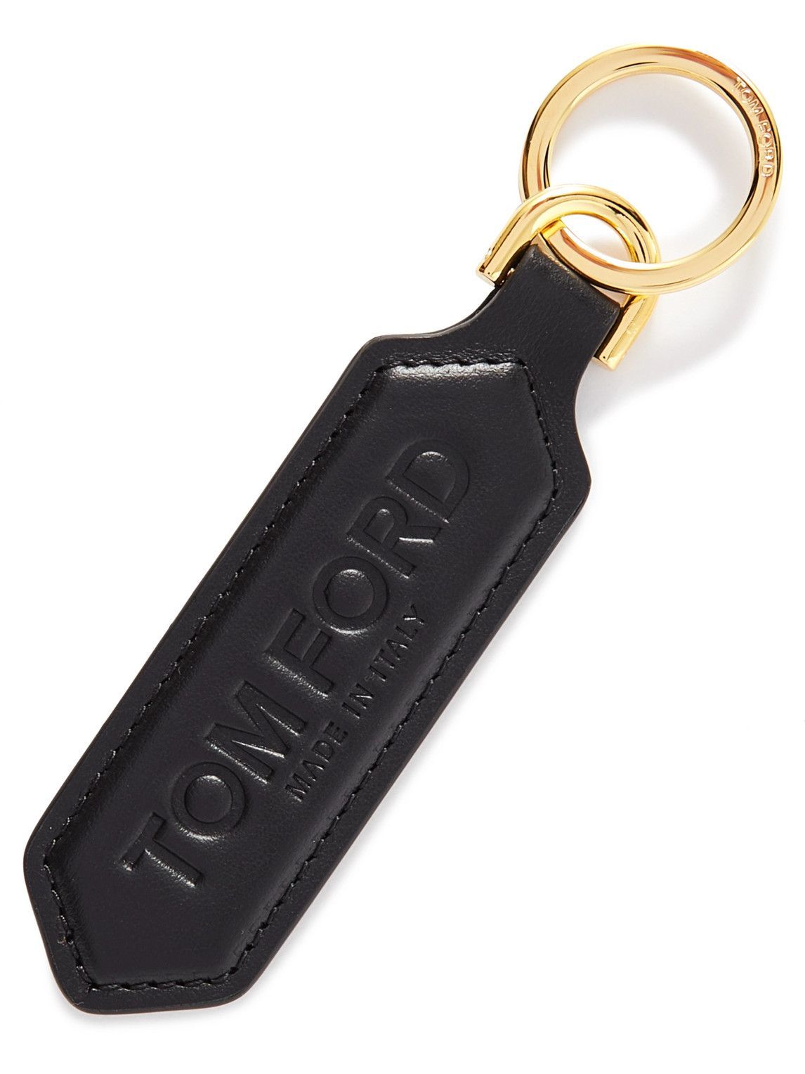 TOM FORD - Logo-Debossed Leather and Gold-Tone Key Fob TOM FORD