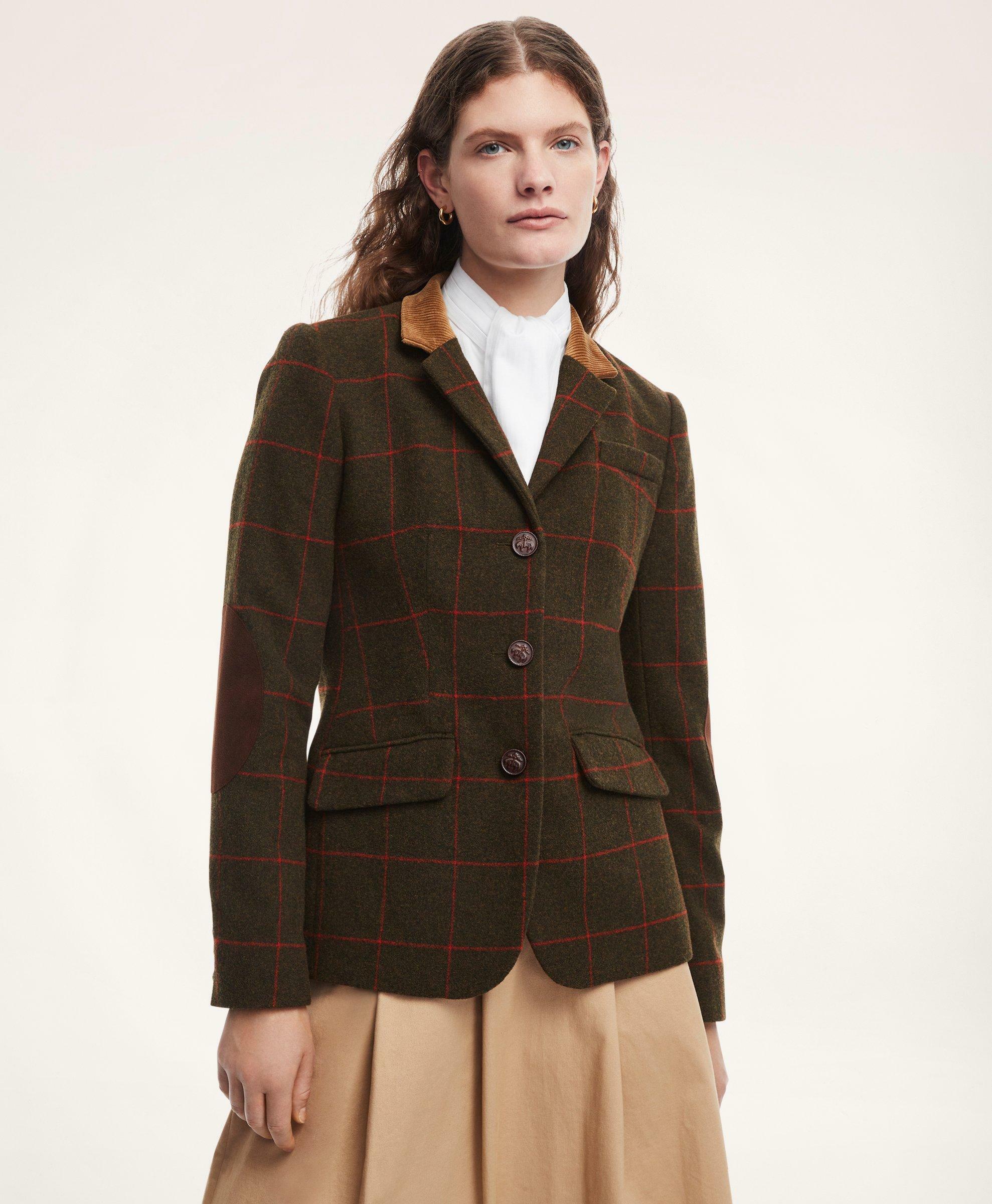 Brooks Brothers Women's Wool Blend Riding Jacket | Olive