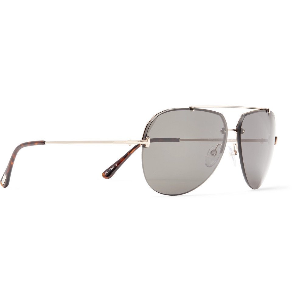 TOM FORD - Brad Aviator-Style Silver-Tone Sunglasses - Men - Silver TOM FORD