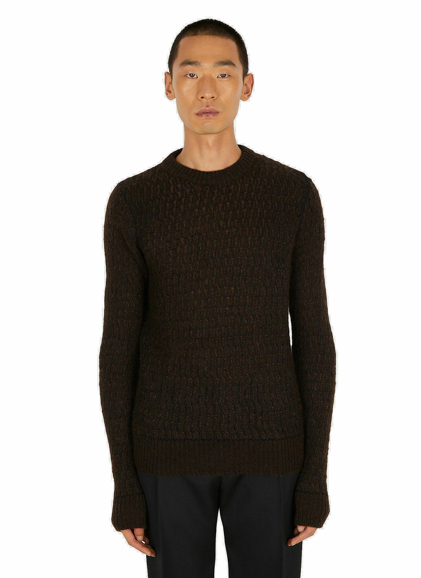 Photo: Lace Effect Sweater in Brown