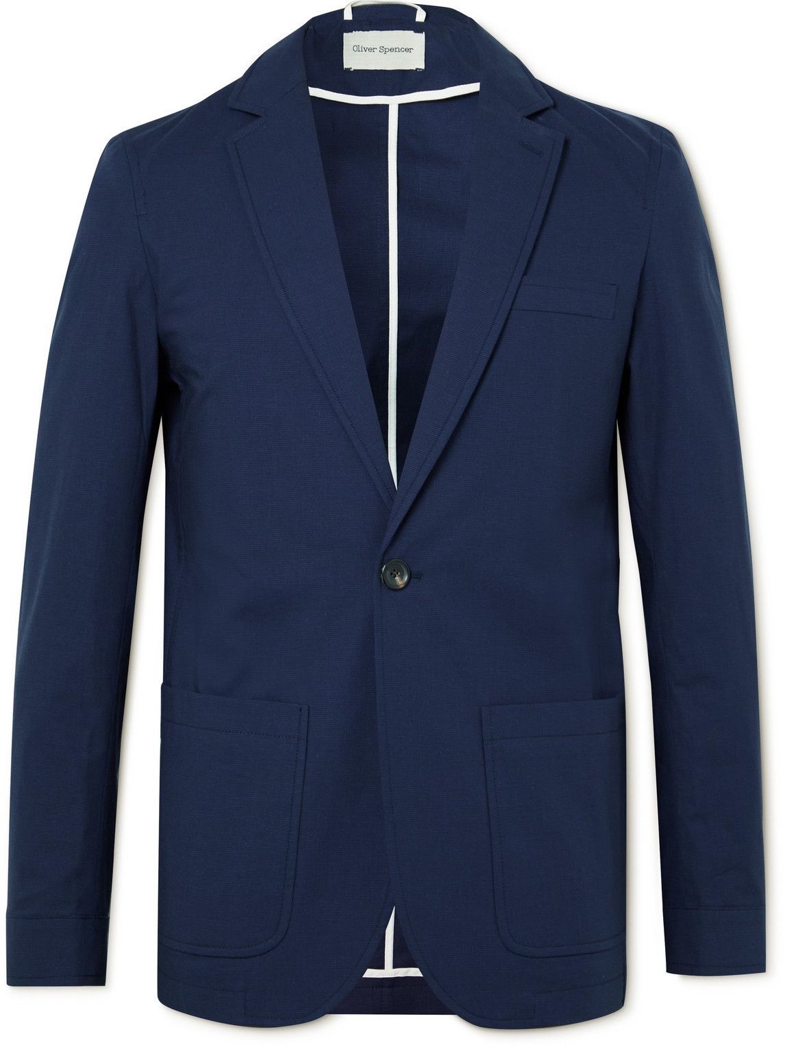 Photo: Oliver Spencer - Fairway Unstructured Cotton-Blend Suit Jacket - Blue
