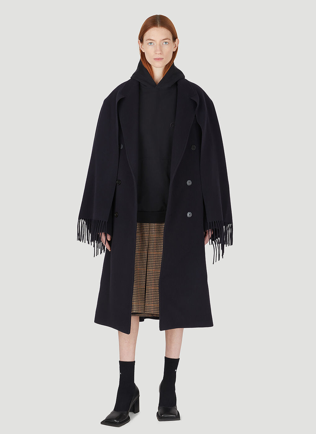 Headscarf Coat in Navy Balenciaga