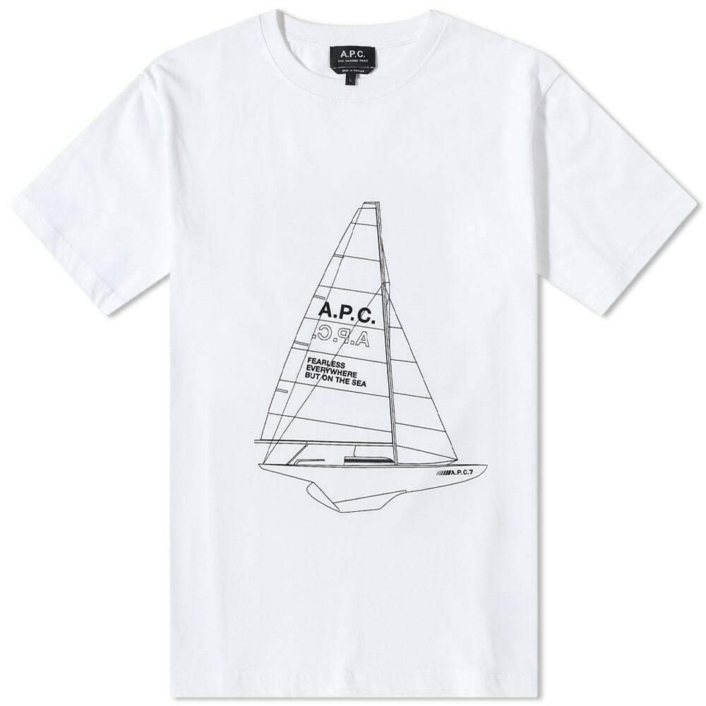 Photo: A.P.C. Men's A.P.C Jeannot Yacht Logo T-Shirt in White