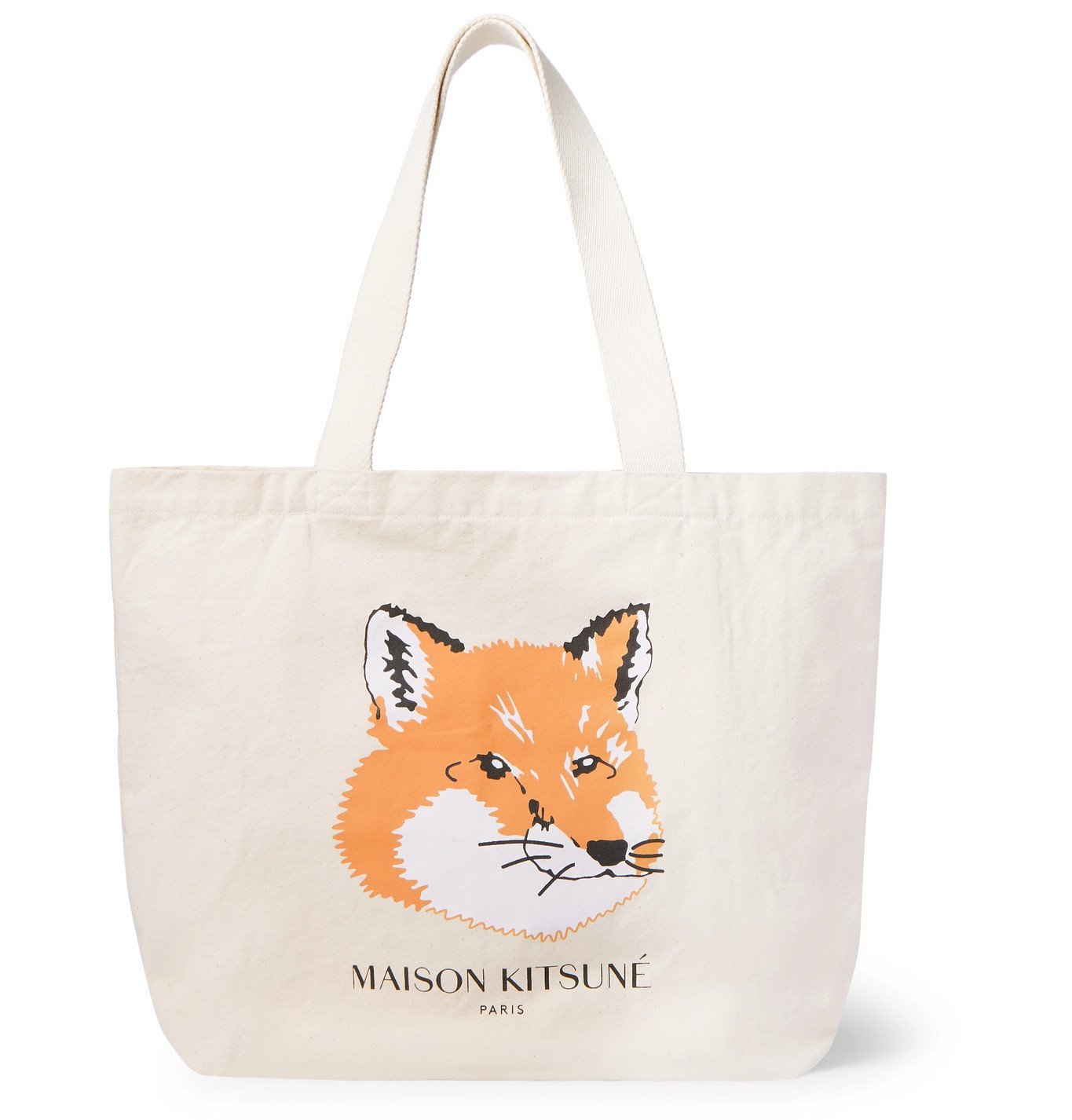 Maison Kitsuné - Logo-Print Cotton-Canvas Tote Bag - Neutrals Maison Kitsune