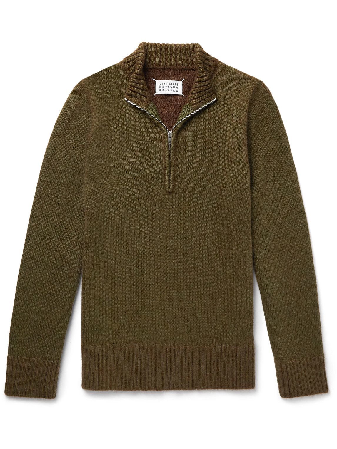 Maison Margiela - Knitted Half-Zip Sweater - Green Maison Margiela