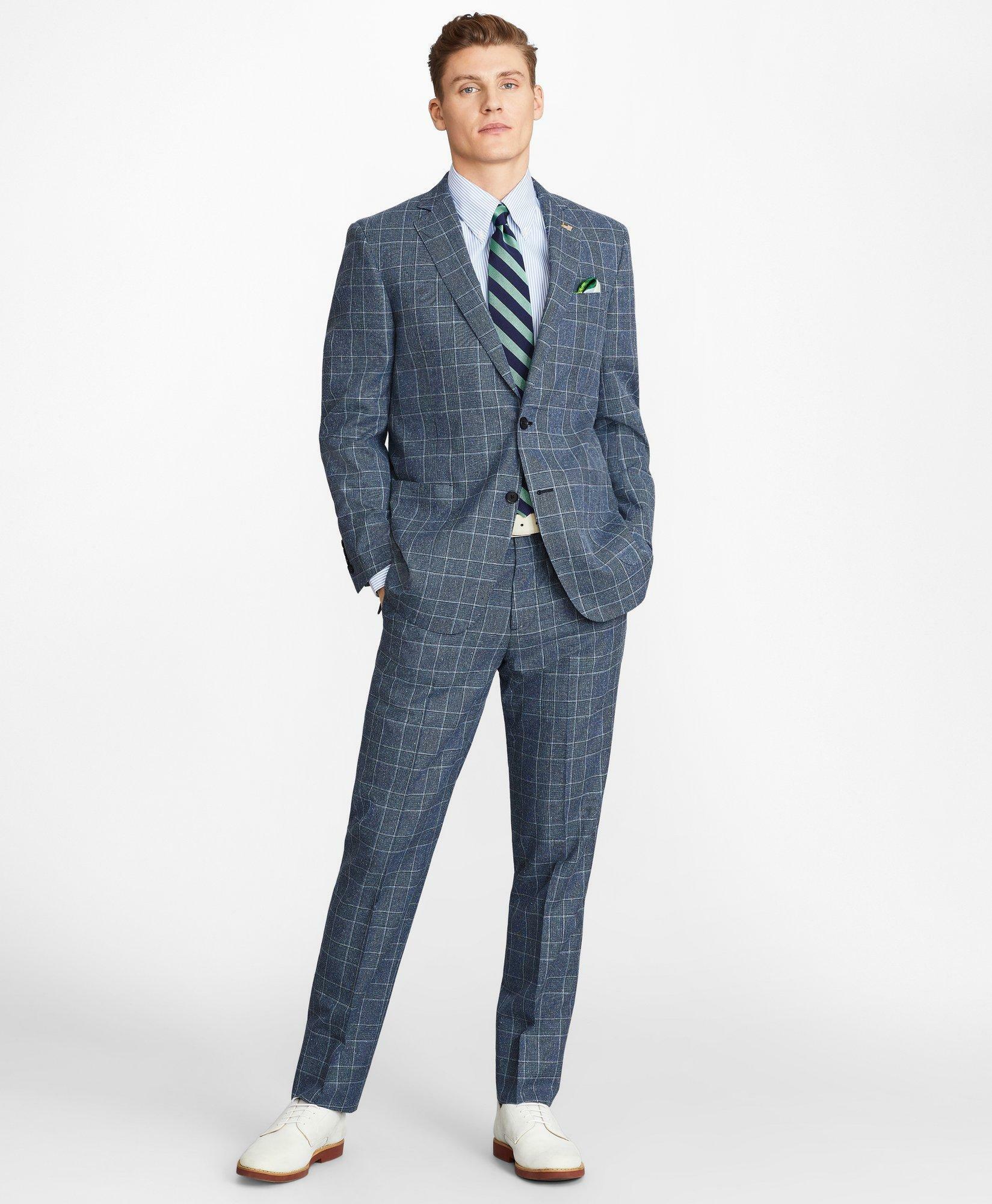 Photo: Brooks Brothers Men's Regent Fit Combo Check 1818 Suit | Blue
