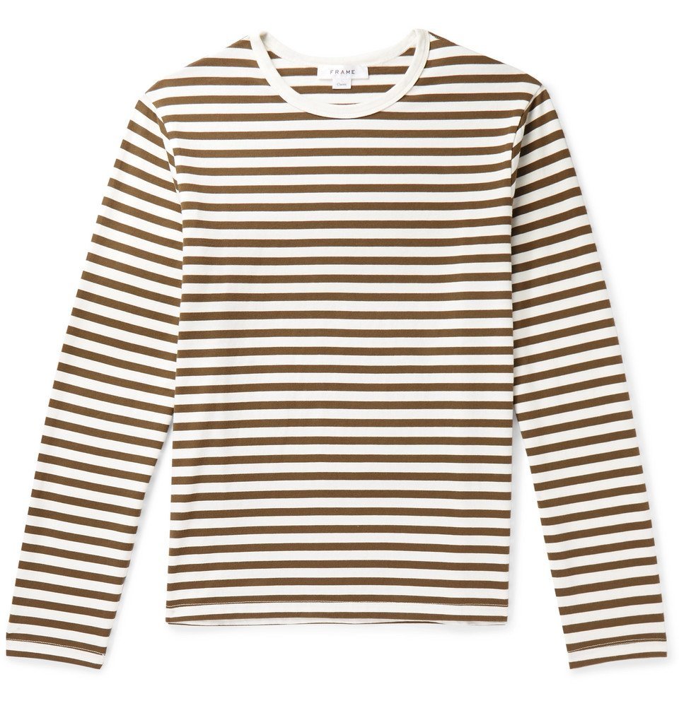 FRAME - Striped Cotton-Jersey T-Shirt 